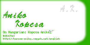 aniko kopcsa business card